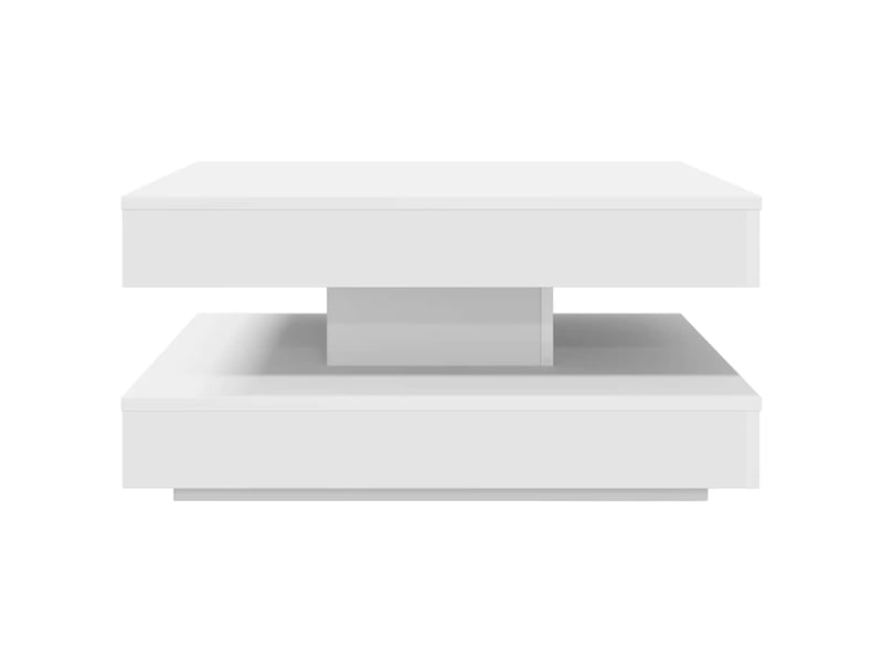  Table basse - table de salon - table à thé rotative à 360 degrés blanc 70x70x34,5 cm  - Conforama D