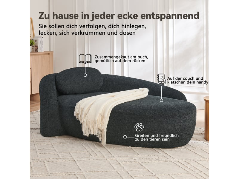  Canapé de salon, canapé pour séjour, noir, pour salon, chambre, mobilier pour espace de vie, adapté à l'espace de vie  - Conforama C