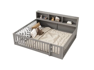 Lit 2 places 140x200 cm MODENUIT    coloris gris