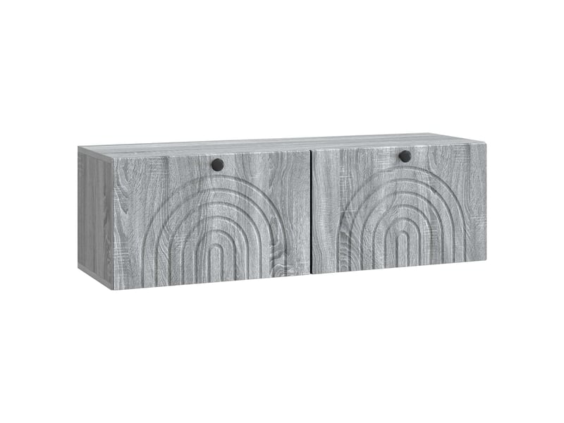  Meuble tv - banc tv - meuble de rangement mural sonoma gris 98 x 31 x 30 cm bois d'ingénierie  - Conforama A