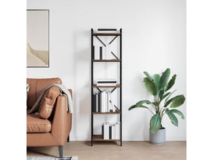 Étagère de rangement 40 x 30 x 155 cm bois d'ingénierie chêne fumé