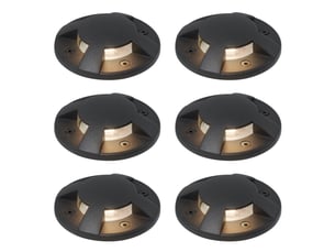 Lot de 6 spots de sol modernes noirs gu10 50mm effet 4 lumières ip65 - cellar
