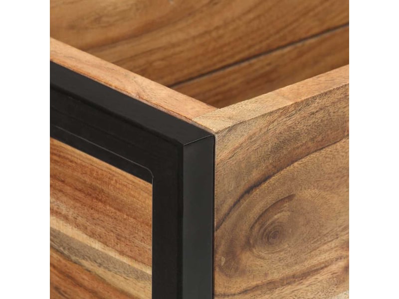  Jardinière - bac à fleurs 90x20x68 cm bois massif d'acacia  - Conforama D