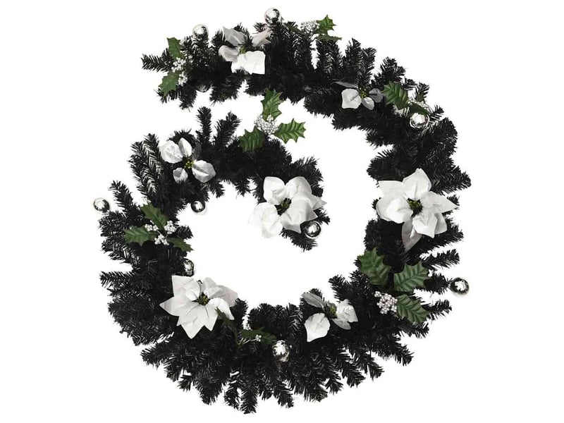  Guirlande de noël avec lumières led noir 2,7 m pvc  - Conforama C