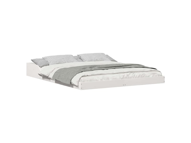  Lit double- lit adulte -  cadre de lit blanc 150 x 200 cm pin massif  - Conforama A