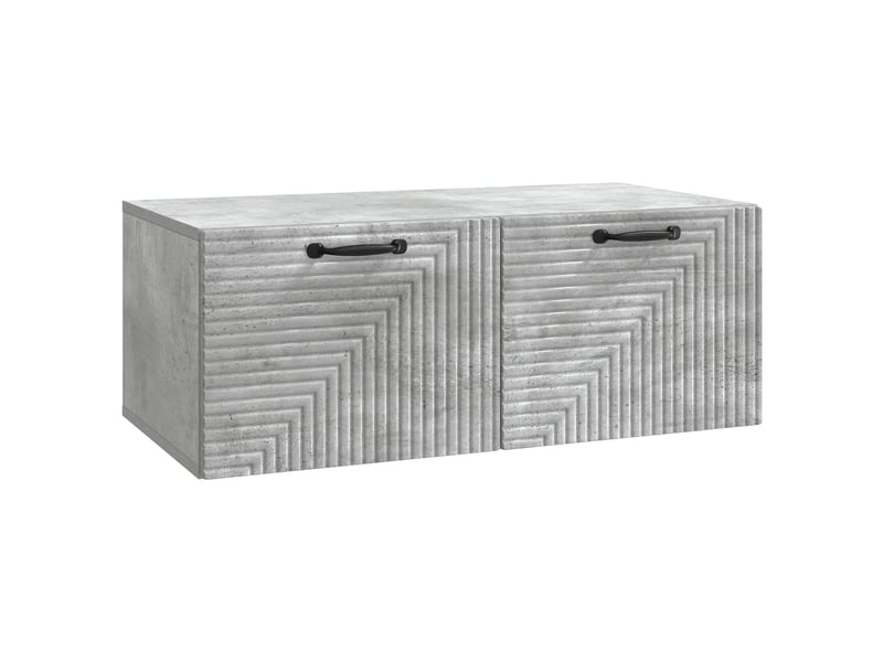  Meuble tv - banc tv - meuble de rangement mural gris béton 78,5 x 41 x 30 cm bois d'ingénierie  - Conforama A