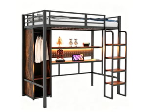 Lit mezzanine 90x200 cm VIVRYN coloris noir