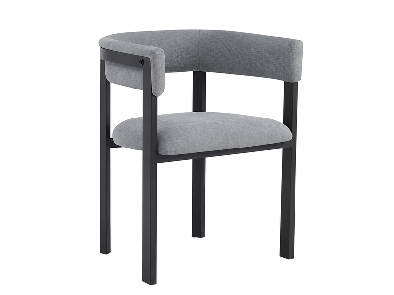  Lot de 6 chaises de salle à manger 61x50x76 cm – gris – dossier enveloppant en chenille  - Conforama A