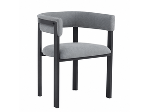 Lot de 6 chaises de salle à manger 61x50x76 cm – gris – dossier enveloppant en chenille