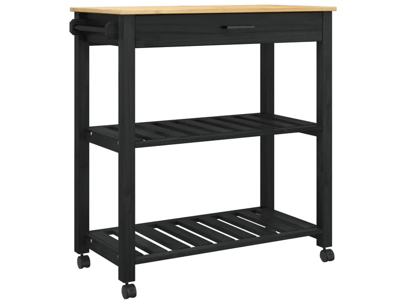  Desserte de cuisine, chariot de rangement monza noir 84x40x88,5 cm shl52244  - Conforama A
