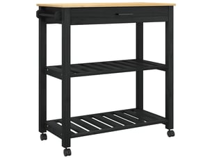 Desserte de cuisine, chariot de rangement monza noir 84x40x88,5 cm shl52244
