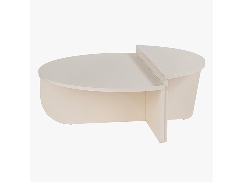  Table basse ronde couleur bois blanc d90 cm  - Conforama C