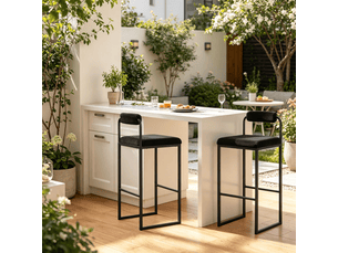 tabouret de bar  <strong>STILVORA</strong>  - noir hauteur d'assise 75 cm vendu Par paire