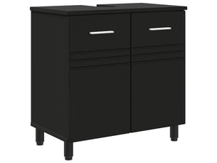 Unité de vanité de salle de bain, meuble de rangement noir 60x35x60 cm shl3165