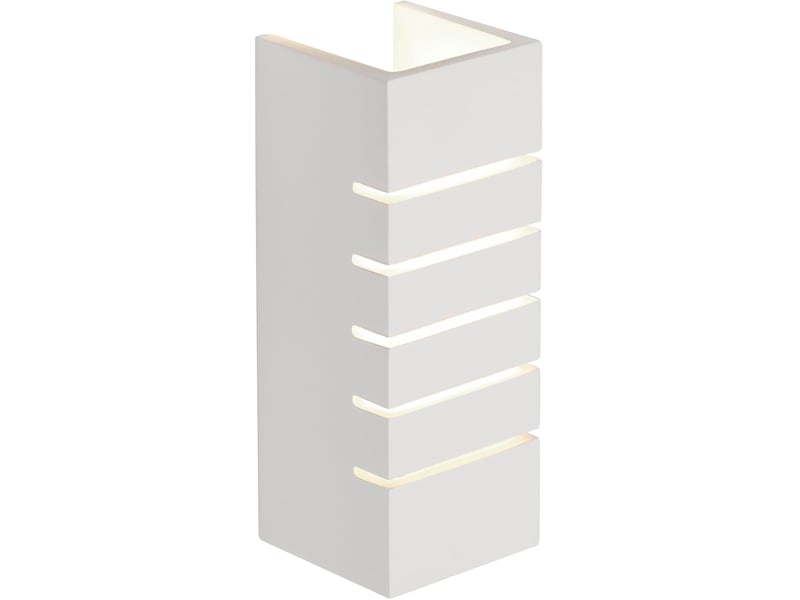  Applique murale - slot, carree, platre blanc lumière chaude 24.5 x 9 x 9.5cm 7914674581 - Conforama A