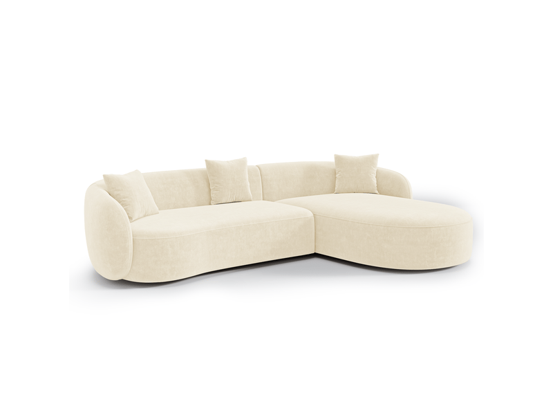 Canapé d'angle droit 4 places en tissu tramé toucher doux crème celine 1CELADTTCR - Conforama A