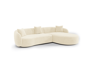 Canapé d'angle droit fixe SIA HOME 1CELADTTCR 4 places Tissu Crème