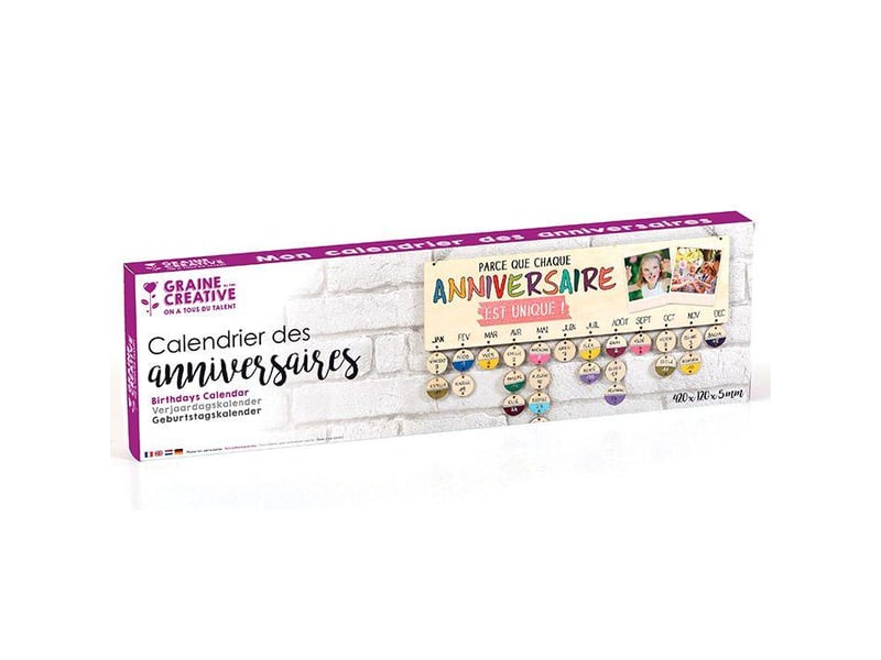  Calendrier des anniversaires en bois 40 x 12 cm 101371 - Conforama B