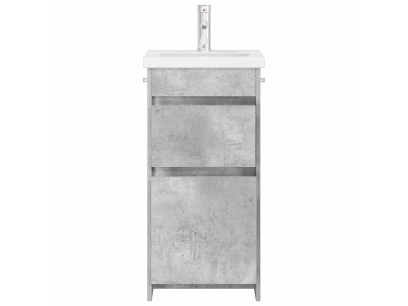 Meuble salle de bain avec évier, meuble de rangement gris béton 42x40x84.5 cm shl4057 - Conforama C