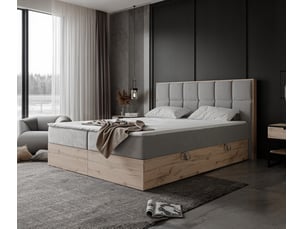 Lit coffre 120x200cm <strong>IDOHOME</strong> <strong>LAVIO II</strong> coloris gris