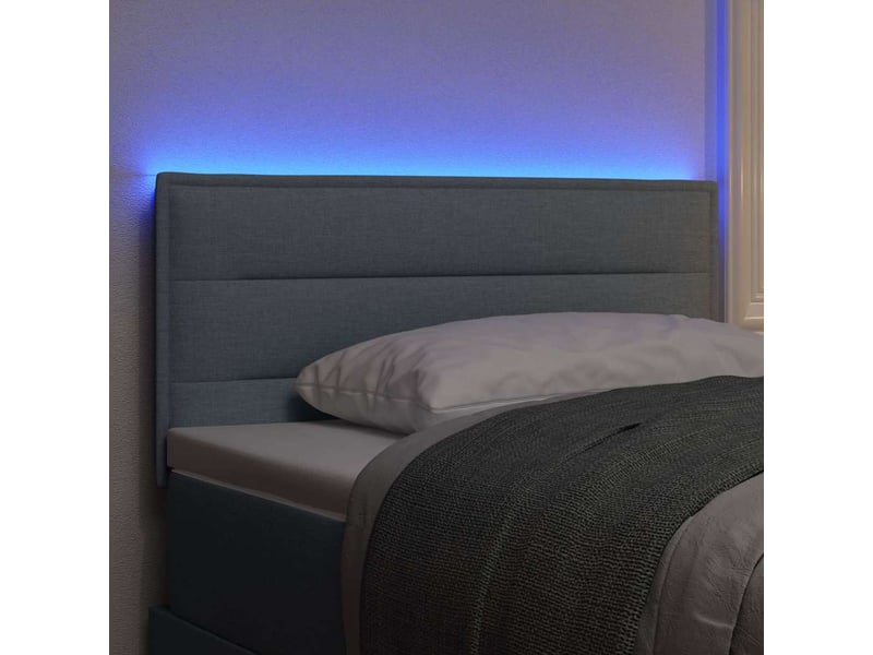  Tête de lit - armoire de tête de lit - led avec bandes led gris clair 90 cm tissu fr10905  - Conforama D