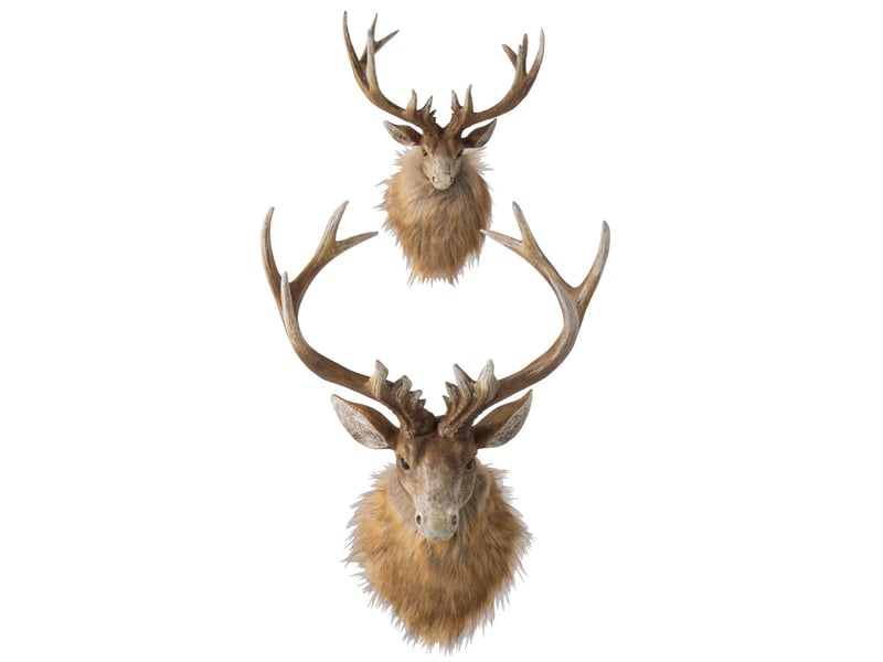  Trophée mural tête de renne ketty 48cm marron  - Conforama C