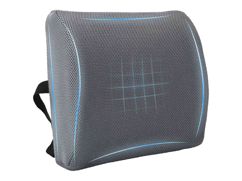  Coussin dorsal, coussin lombaire gris mousse à mémoire de forme 36 x 30 x 12 cm cf56444  - Conforama B