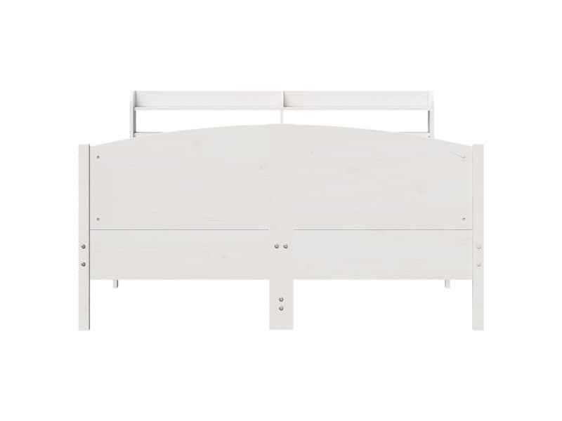  Lit double- lit adulte -  cadre de lit sans matelas blanc 135x190 cm bois de pin massif  - Conforama C