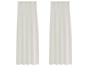 Lot de 2 rideaux en voile, voilage crème 245 x 140 cm polyester cf43900
