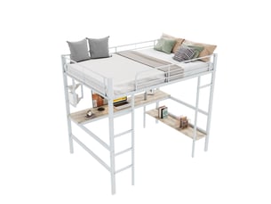 Lit mezzanine 90x200 cm coloris blanc