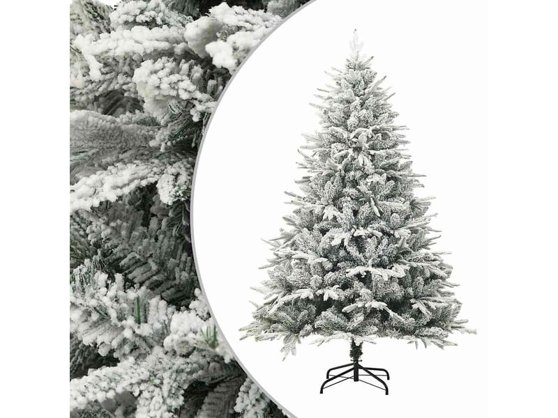  Sapin de noël artificiel, arbre de noël à flocons de neige vert 240 cm pvc et pe  - Conforama B