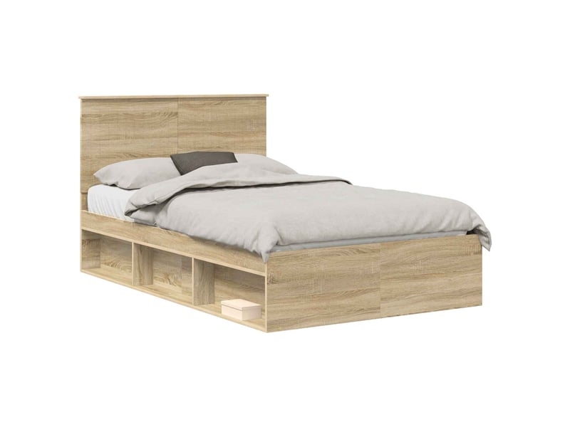 Lit double- lit adulte -  cadre de lit sonoma 120 x 200 cm bois de pin massif  - Conforama A