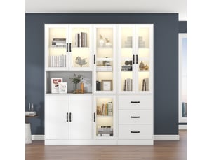 Vitrine coloris blanc  <strong>BEAOK</strong> <strong></strong> - 180 cmx200 cm
