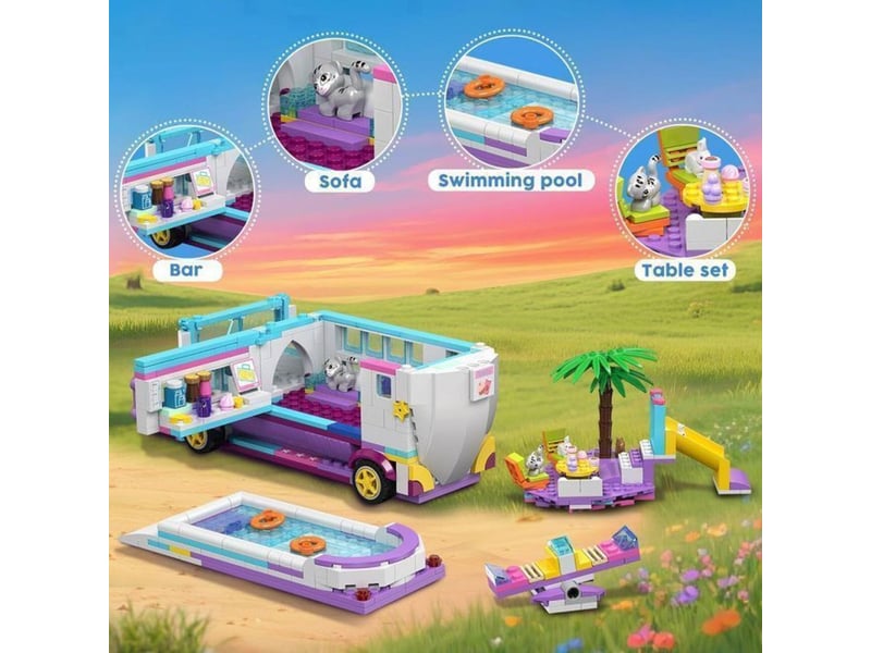  Jeu de construction 3 en 1 808 pieces avion bateau camping car violet 151498_AAAPV99185_6_DROPFR - Conforama C
