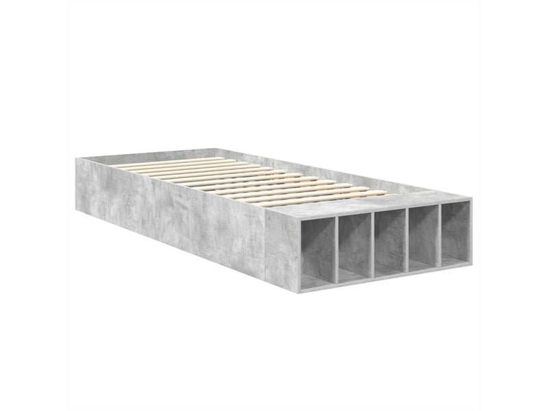  Lit simple- lit adulte -  cadre de lit gris béton 70 x 190 cm bois d'ingénierie  - Conforama D