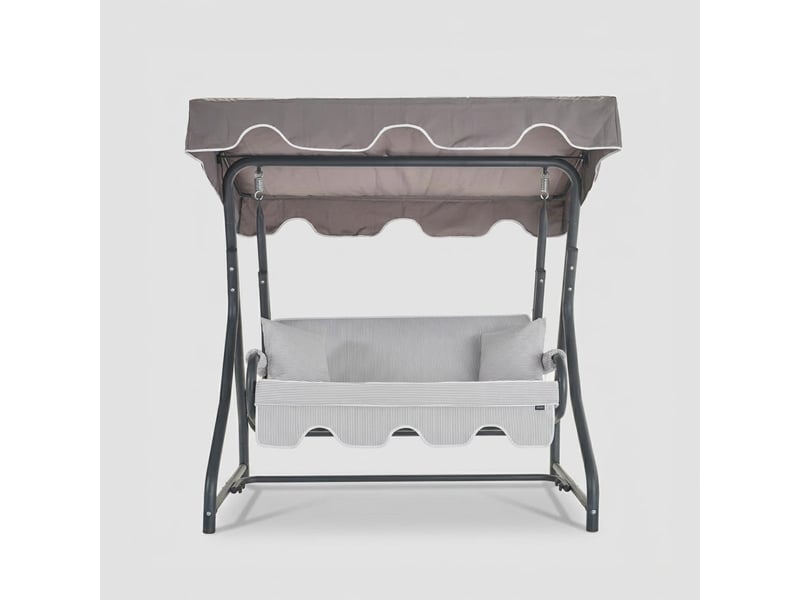  Balancelle de jardin 3 places avec auvent morus - gris foncé  - Conforama C