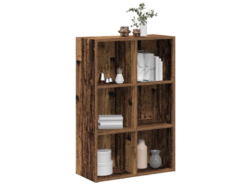  Bibliothèque, meuble de rangement salon vieux bois 66x30x98 cm bois d'ingénierie  - Conforama B