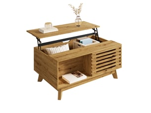 Table basse rectangulaire coloris naturel <strong>WISHDOR</strong> <strong></strong> - 55 cmx90 cm