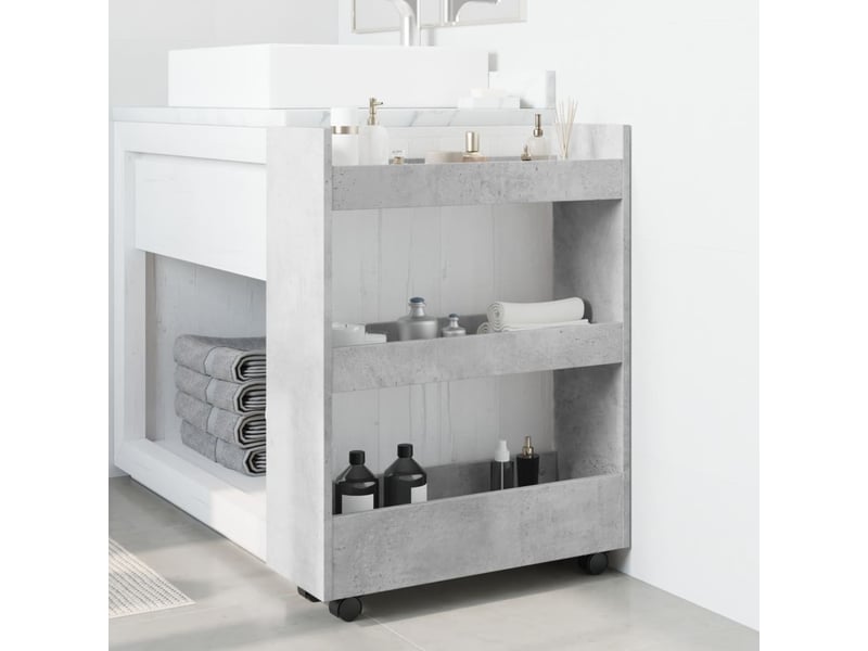  Chariot de rangement étroit pour bureau 3 niveaux gris béton shl38776  - Conforama C