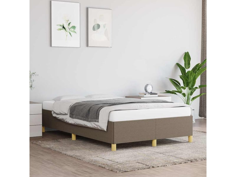  Lit double- lit adulte -  cadre de lit sans matelas taupe 120x190 cm tissu  - Conforama B
