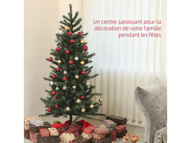  Sapin de noël artificiel 180 cm arbre de noël avec support en acier pliable, 467 branches, décoration de noël, vert  - Conforama D