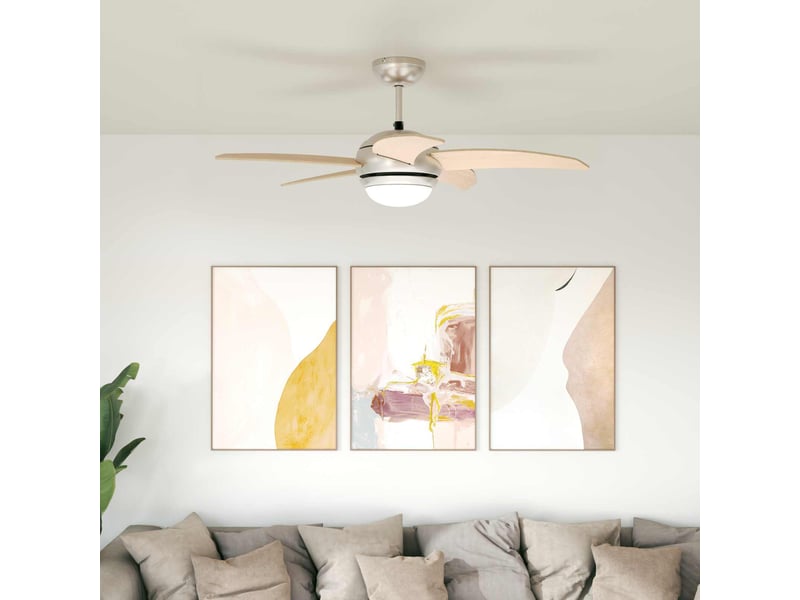  Vidaxl ventilateur de plafond avec lumière et télécommande ø 110 cm  - Conforama B
