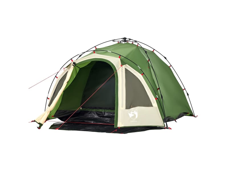  Tente de camping, tente à dôme 3 personnes vert libération rapide shl51304  - Conforama D