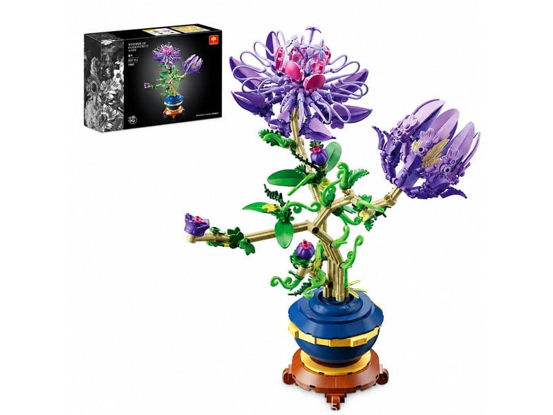  Set de construction fleur de la passion violette, 537 pièces – briques décoratives pour adultes  - Conforama A