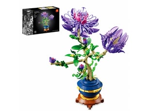 Set de construction fleur de la passion violette, 537 pièces – briques décoratives pour adultes