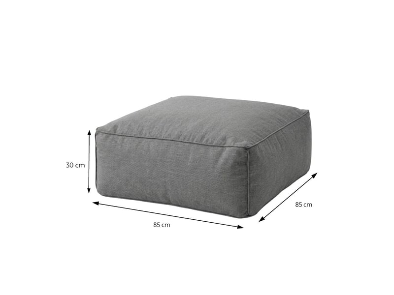  Pouf d’extérieur gris tissu déperlant – 85x85x30 cm praiano  - Conforama C