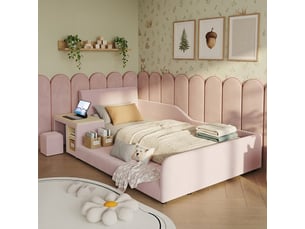 Lit simple 2x90x200 cm <strong></strong> <strong>212x125x69cm</strong> coloris rose