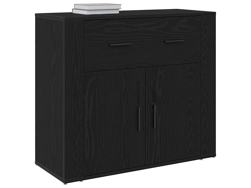  Buffet - bahut - meuble de rangement chêne noir 80 x 33 x 70 cm bois d'ingénierie  - Conforama C