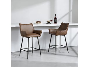 Tabourets de bar élégance lot de 2, design vintage, dossier et accoudoirs courbés, ergonomiques