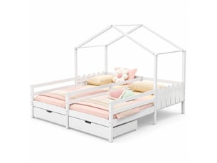 Lit cabane 90x200 cm HAVRYA   coloris blanc